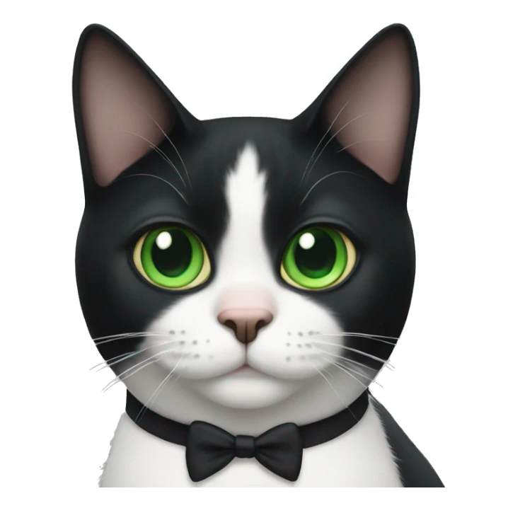 Tuxedo cat with big green eyes sticker