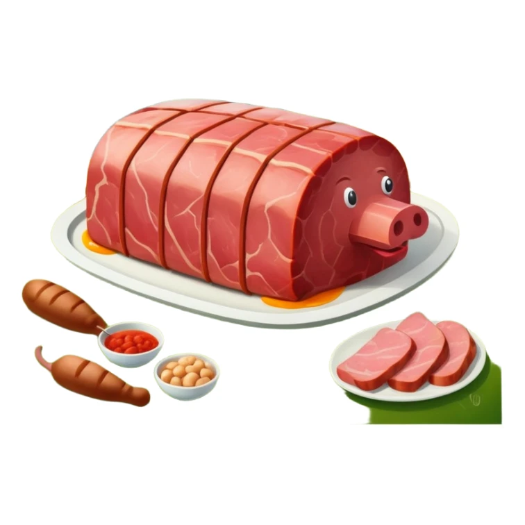 surrealist spam art meat french countryside landscape  sticker