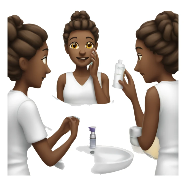 Applying skincare to your face in a mirror  sticker