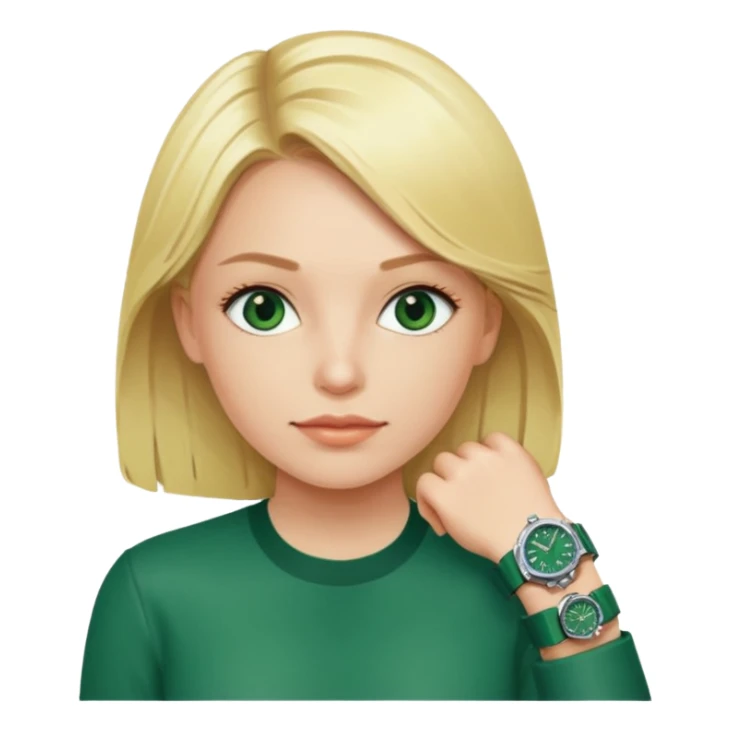 Breitling green faced watch on blonde girl wrist  sticker
