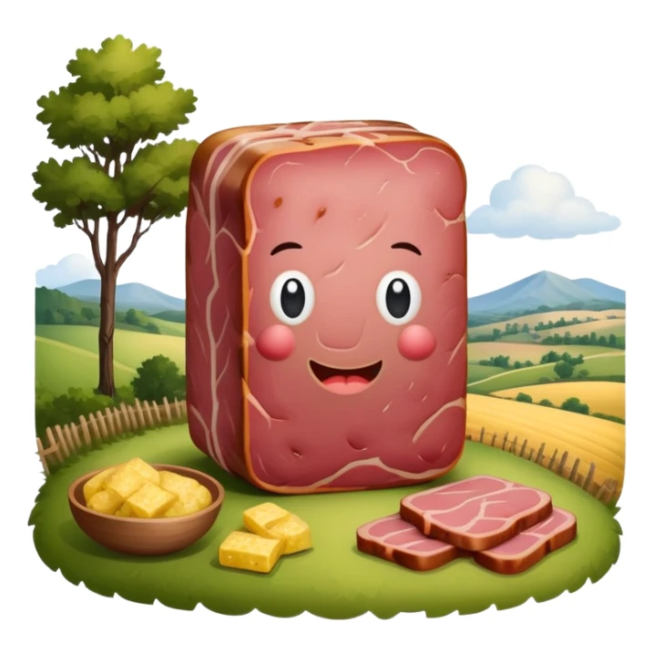 Rembrandt style spam meat countryside landscape  sticker