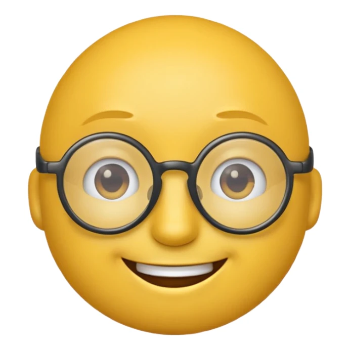 An emoji head with glasses based on the provided photo, variation 1. sticker