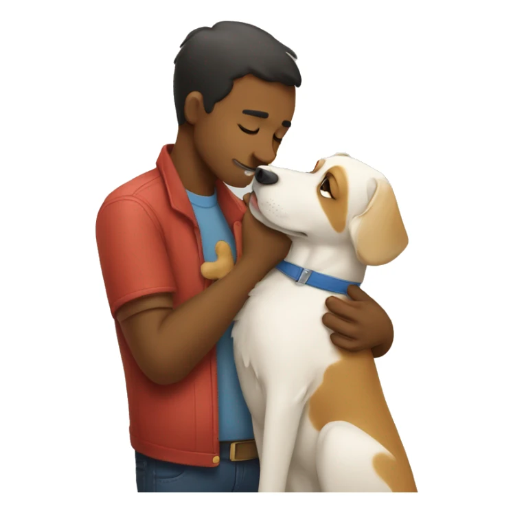 Dog kissing his owner  sticker