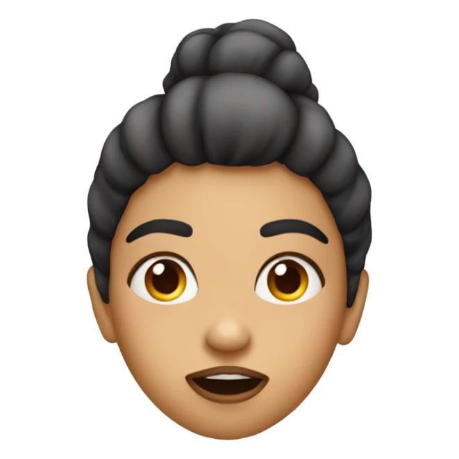 woman sticking tongue out and making crossed eyes looking up sticker