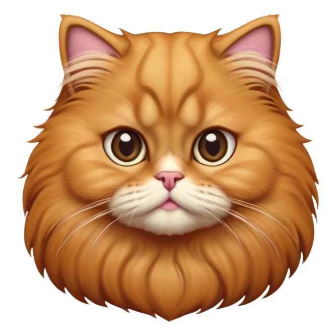 cinematic-adorable-big-eyed-fluffy-solid ginger-persian-cat-portrait-emoji,-head-tilted-playfully-with-a-sweet-expression,-fluffy-solid ginger-fur,-simplified-yet-irresistibly-cute-features-with-large,-expression, solid ginger persian cat sticker