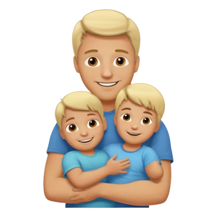silhouette of a blond father holding a child sticker