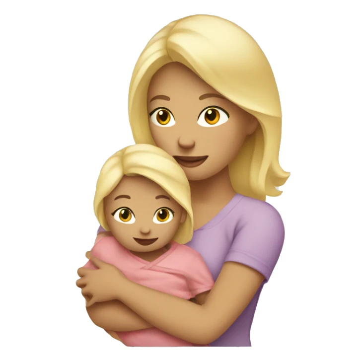 Blonde mom holding her baby sticker
