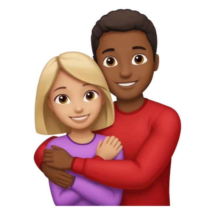 black guy with a girl in a side hug sticker