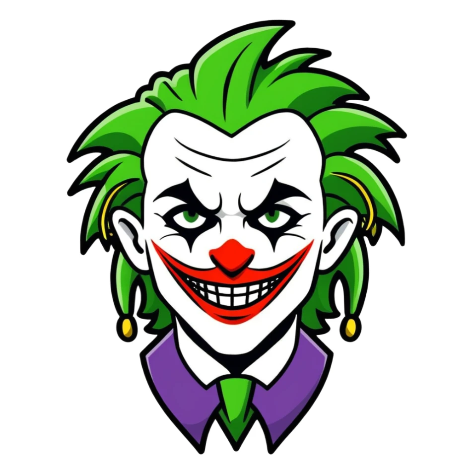 2019 movie joker with green dreadlocks sticker