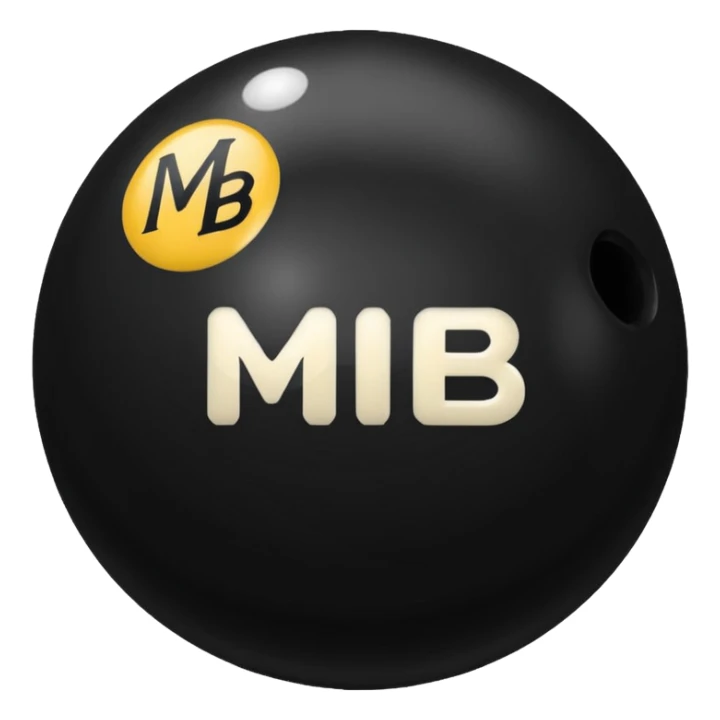 Black pull Ball with MB written on it. Nothing else no holes or anything. sticker