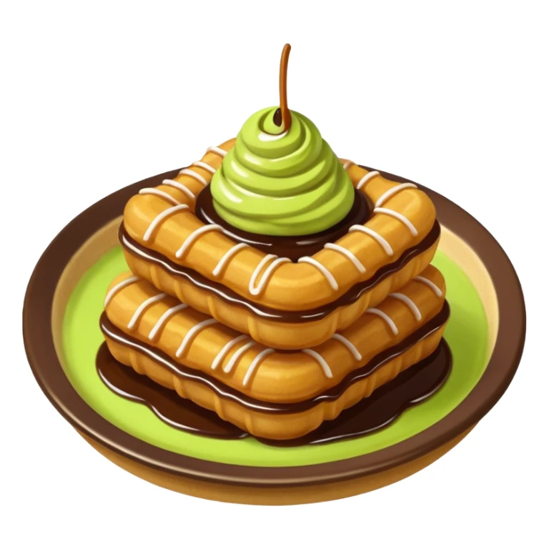 mini churros chocolate and matcha topping sauce sticker