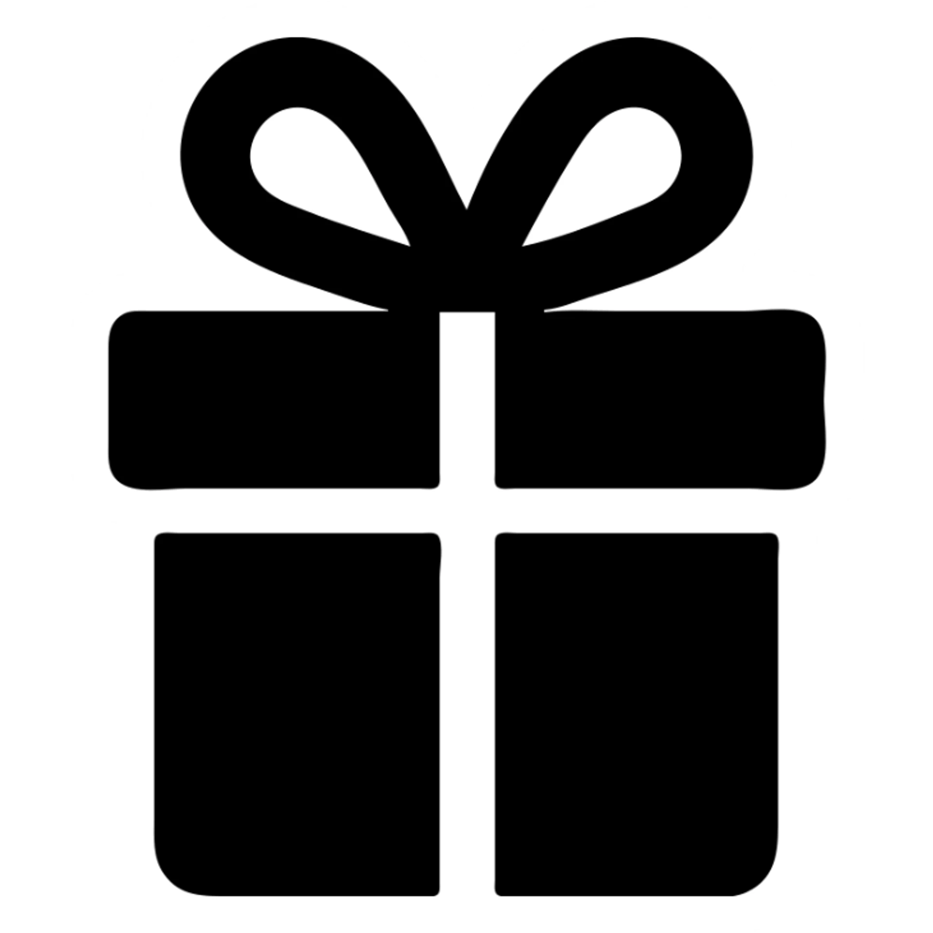 gift box icon, simple and bold, minimal color, clear outline sticker