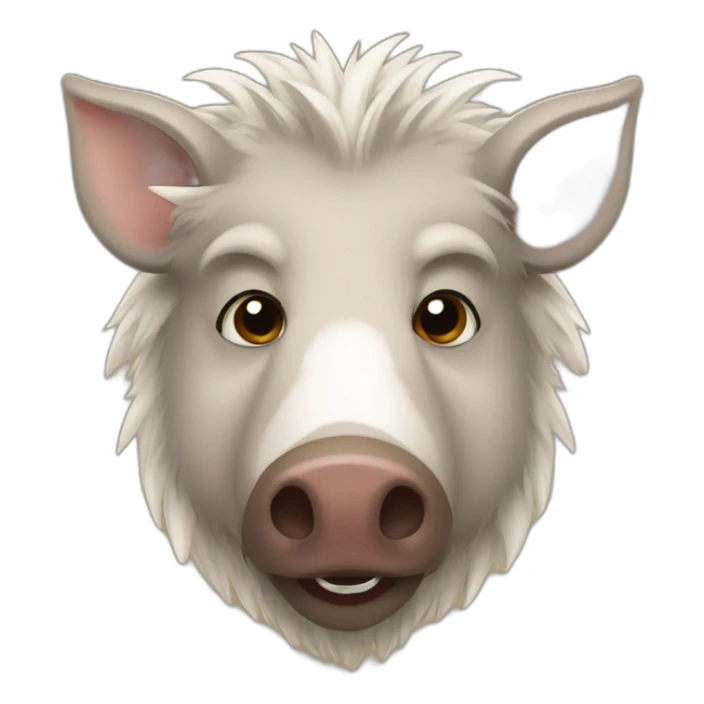 furries brown boar with white tusks sticker