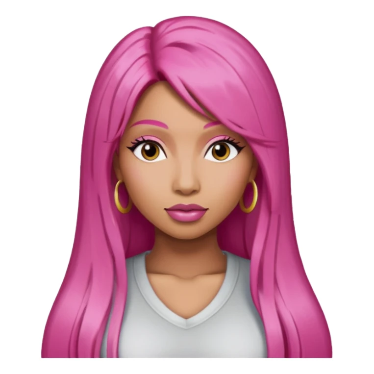 Nicki Minaj with long dark pink hair sticker