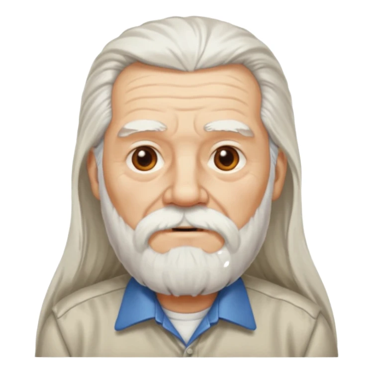 glasses elderly man long hair and long bearded with shirt sticker