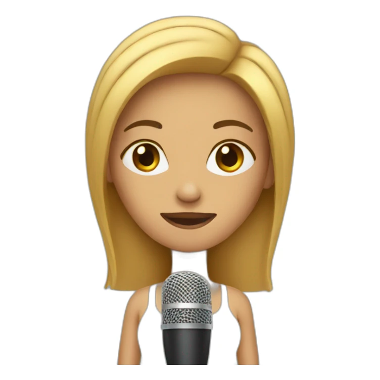 Woman with microphone sticker
