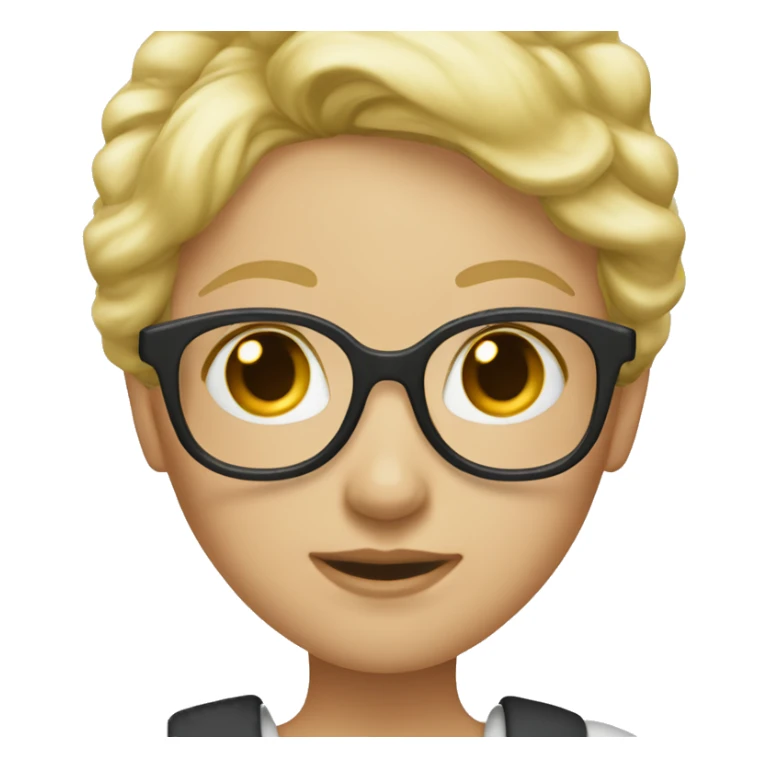 Fille blonde court lunette sticker