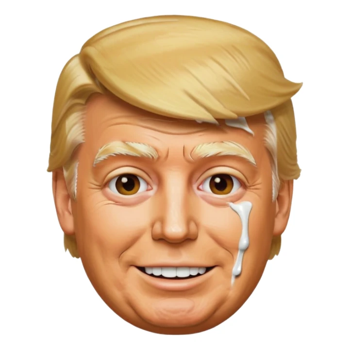 Donald trump glue all over face sticker