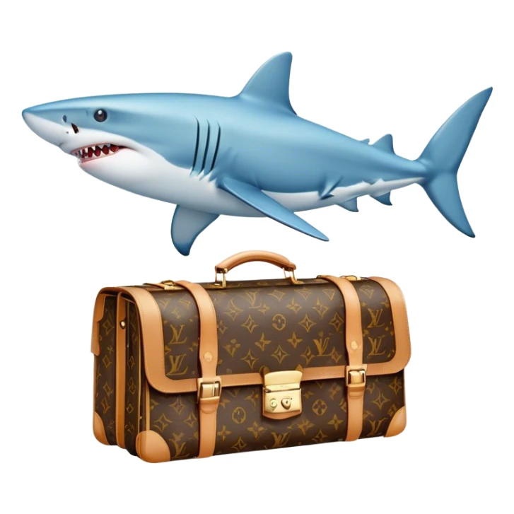 "Seize the moment like a shark in Louis Vuitton with the Twitter brand! 🦈💼 #TwitterAds - your power afloat!" sticker