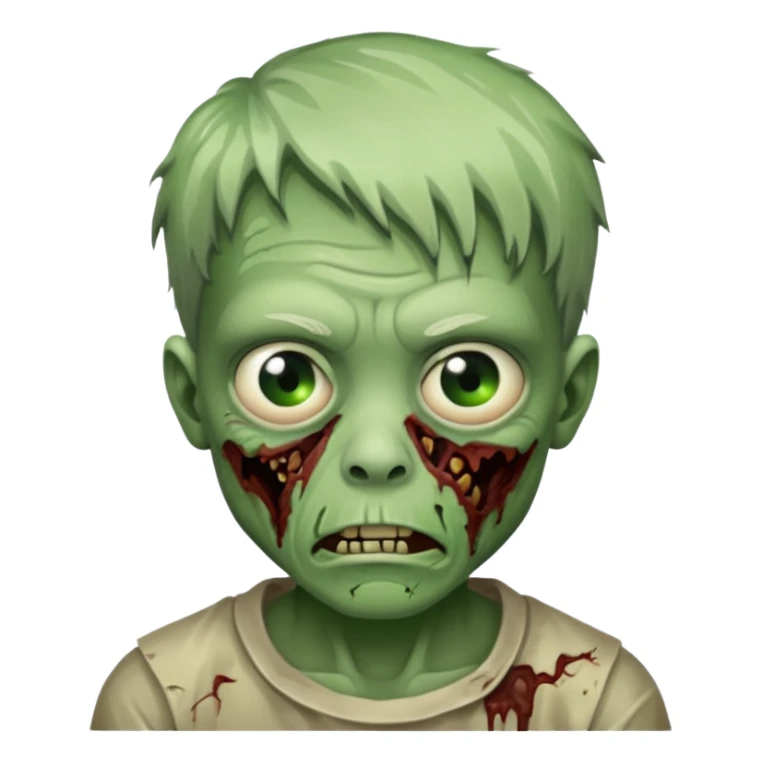 quero um emoji de um menino com pele de zumbi  sticker