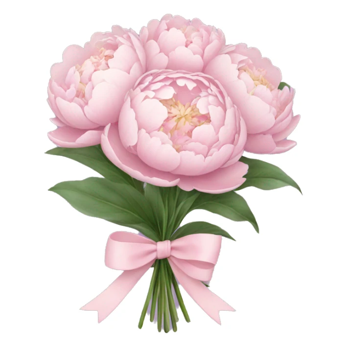 pastel peony bouquet with bow sticker