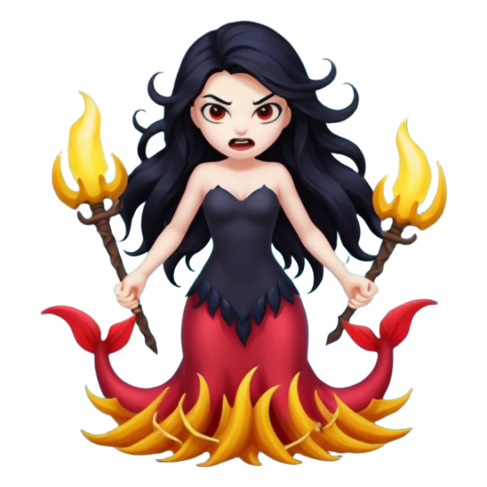 dark angry siren monster, full body sticker