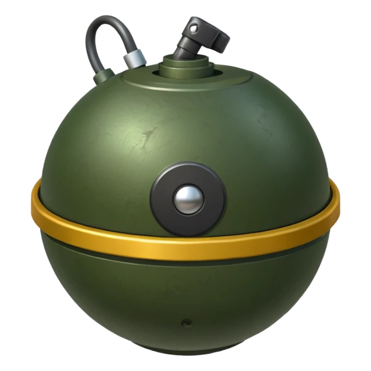 military green anti-personnel mine sticker