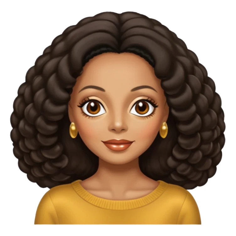 Diana Ross with dark brown hair sticker