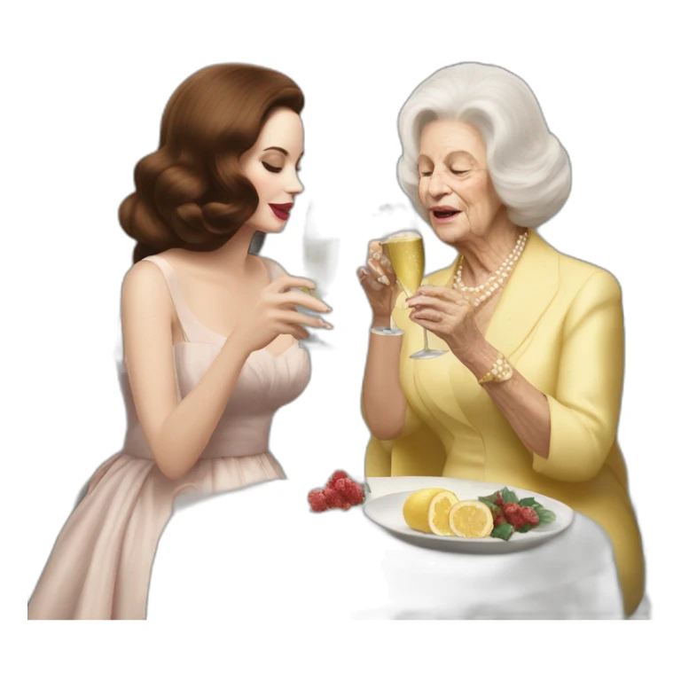 Lana del Rey & Very old grand ma drinking champagne sticker