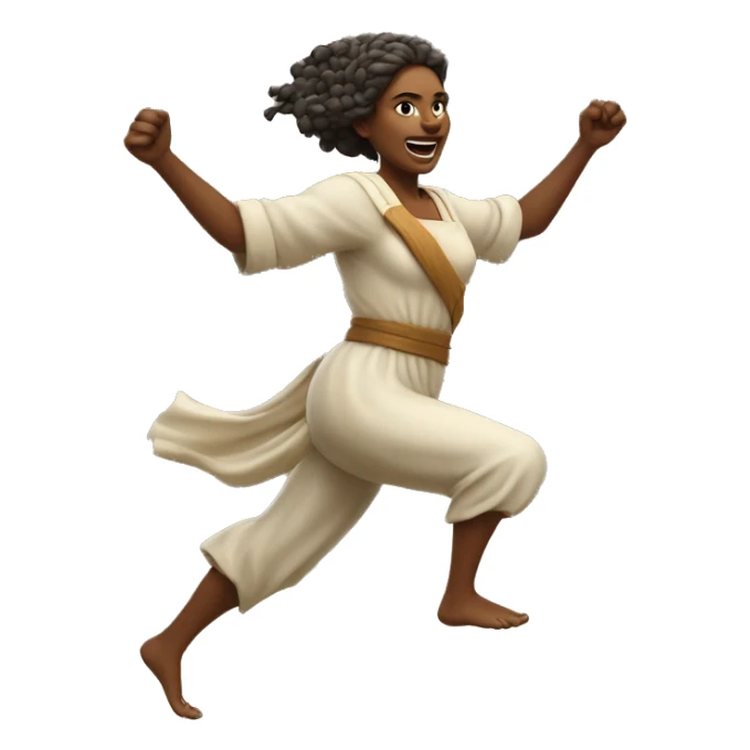 Farmer Pagan goddess sprinting, with a large stride and arms outstretched sticker