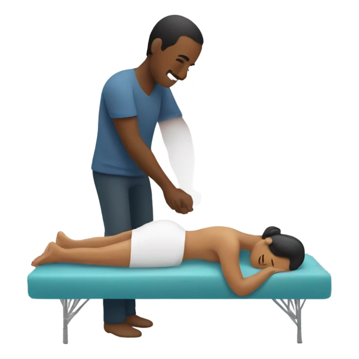 man giving massage to woman sticker