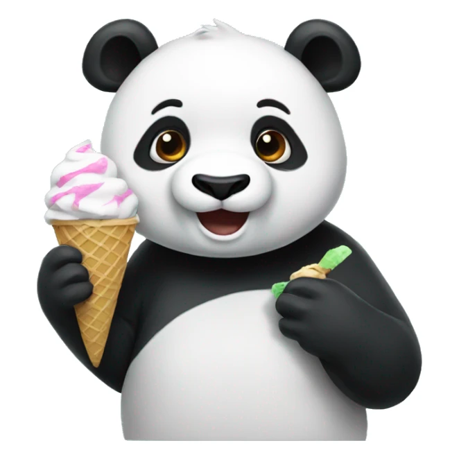 Panda eating ice cream sticker