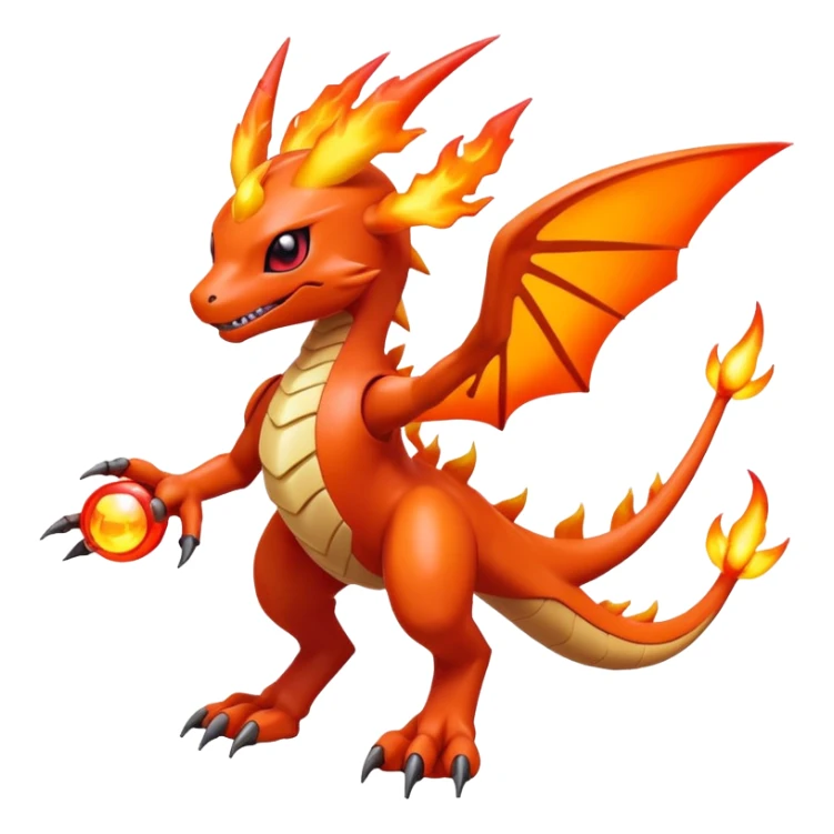 Beautiful Fiery Aesthetic Fakémon-Pokémon-Spectrobes-Digimon-hybrid-creature sticker