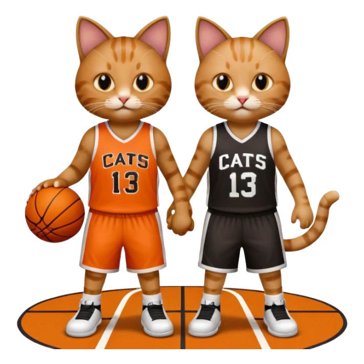 2 cats who just won a basketball game on a team called cats sticker