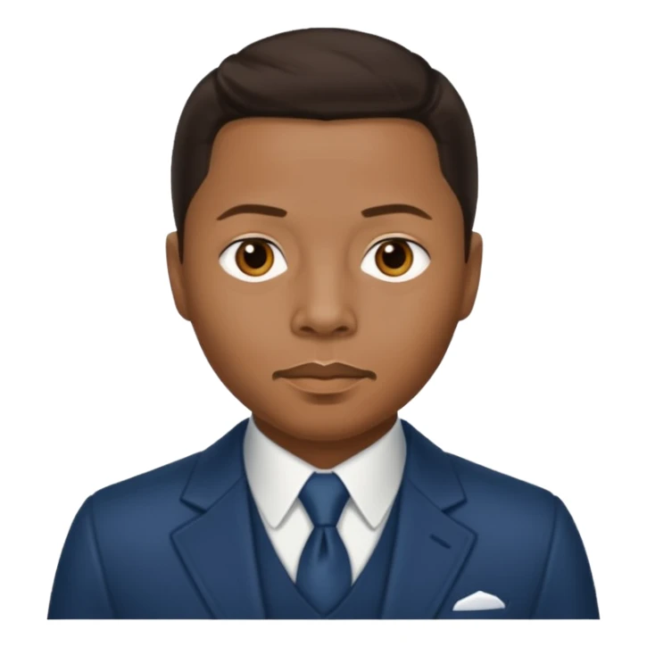 Terrance Howard with dark brown hair sticker