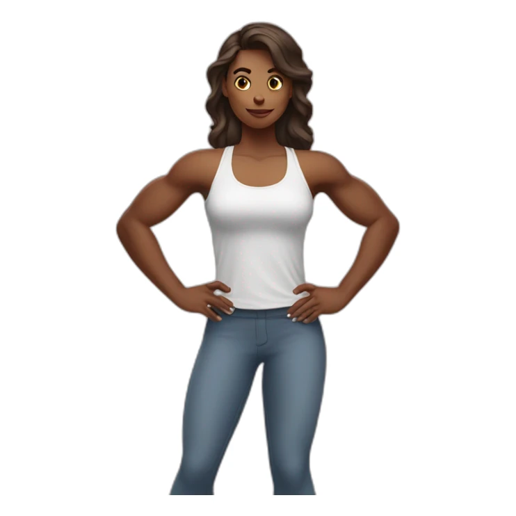 Women with biceps in a park sticker