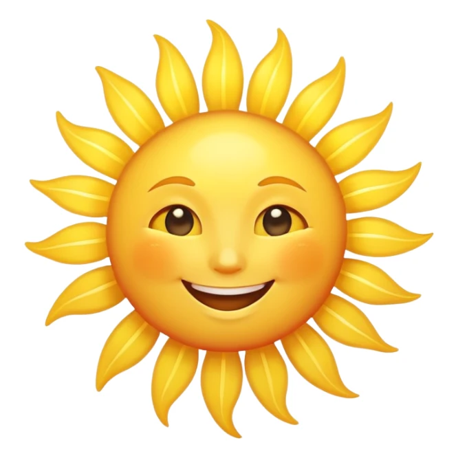 A bright, happy sun with smiling face and radiating sun rays sticker