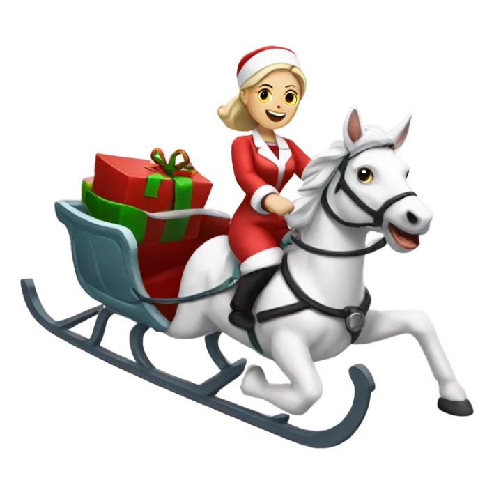 White Nurse riding Santa’s sleigh sticker