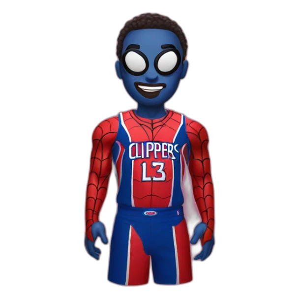 spidermen wearing la clippers jerssey sticker