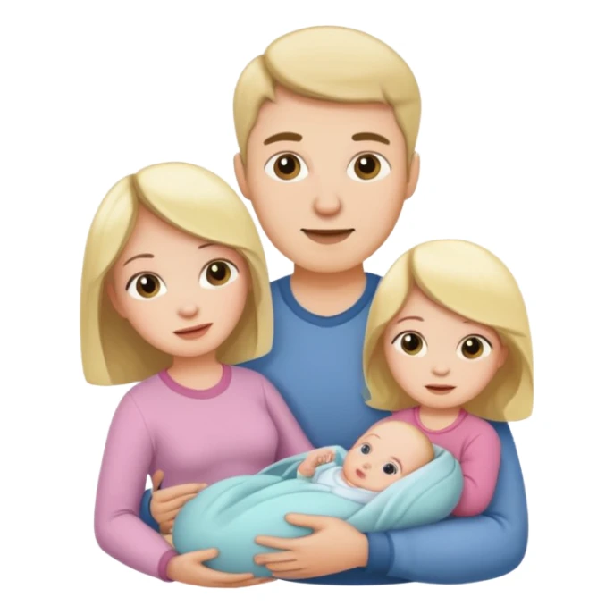 husband wife and baby girl sticker
