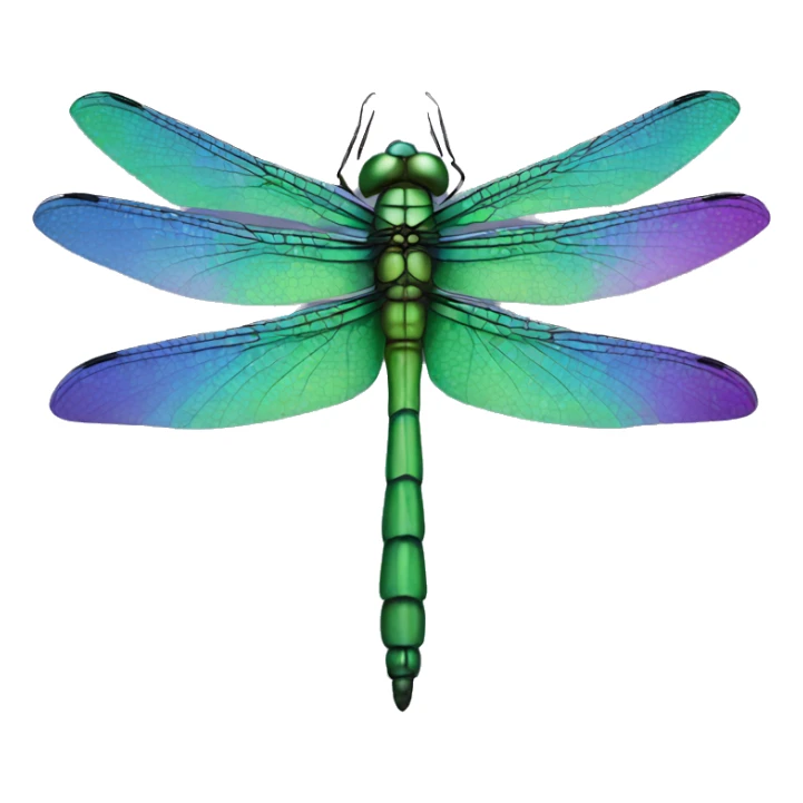 Blue, green and purple dragonfly sticker