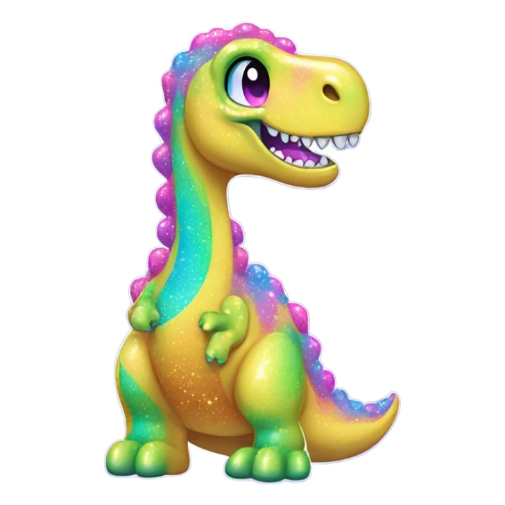 Lisa frank glitter water dinosaur  sticker