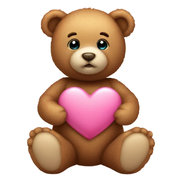 Valentine teddy bear with pink heart sticker