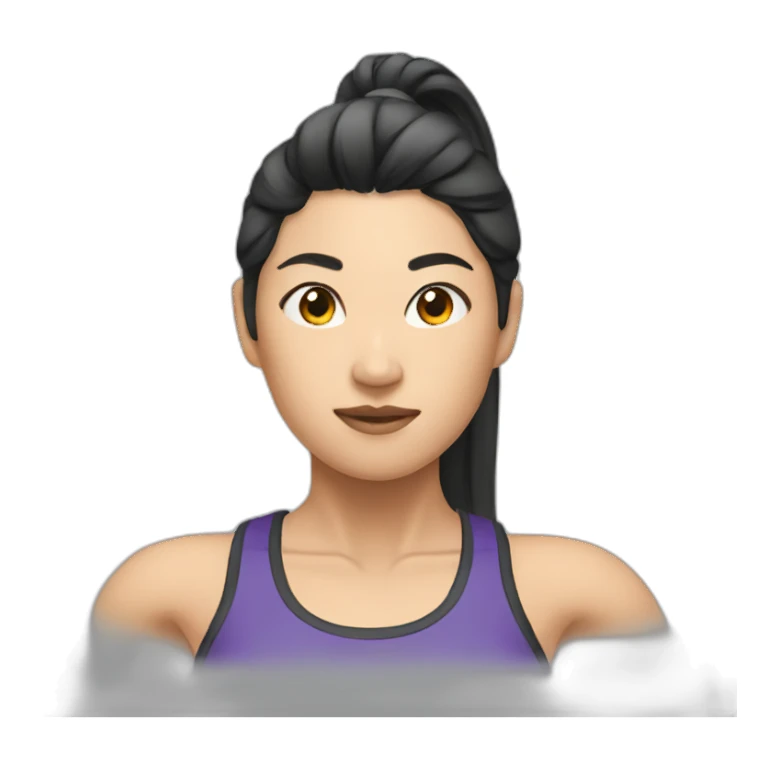 Asian Women strong gym sticker