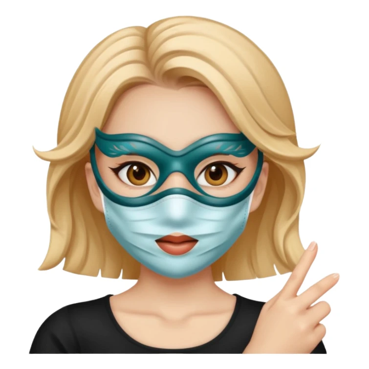 Face clen girl selfiewith masck face sticker