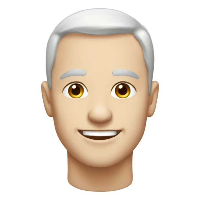 smiling portrait shaved pale male  sticker