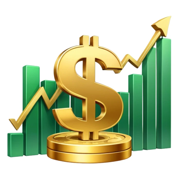 capitalism with dollar signs and stock market chart going up sticker