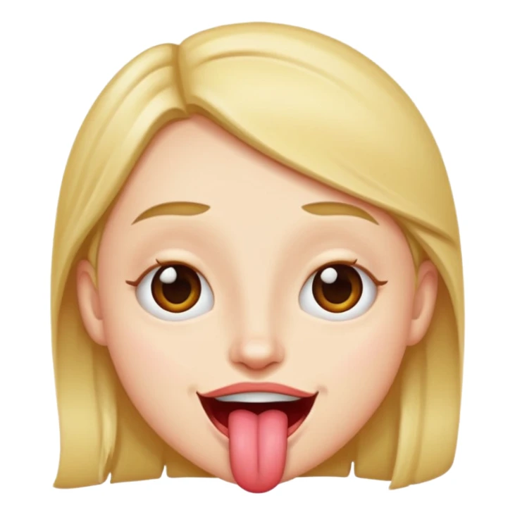 tongue out smile with squinted eyes  sticker