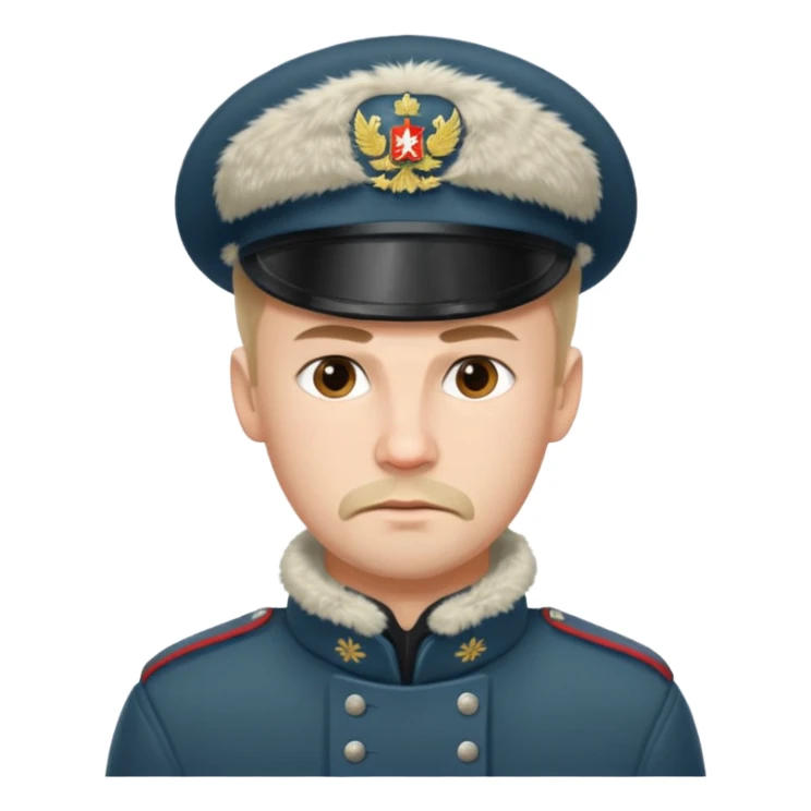 crazy russian soldier man with ushanka sticker