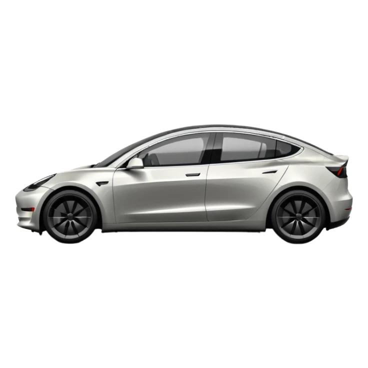 tesla model 3 performance com puxadores das portas pretos e rodas com jantes cinzentas  sticker